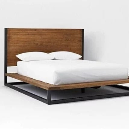 QUENTIN Modern Industrial Solid Wood Bedframe