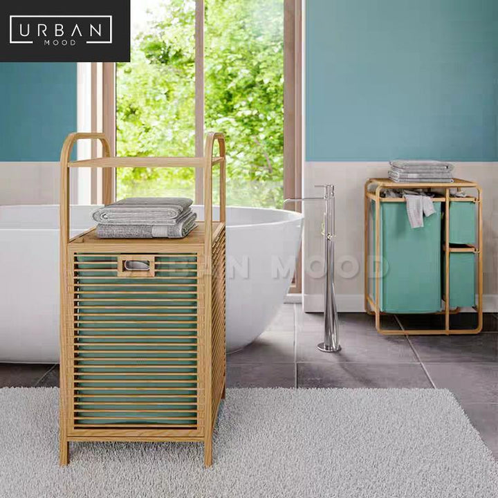 SUNDRY Rustic Laundry Basket Rack
