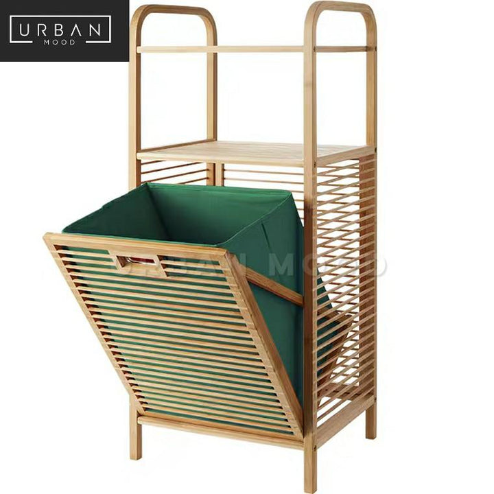 SUNDRY Rustic Laundry Basket Rack