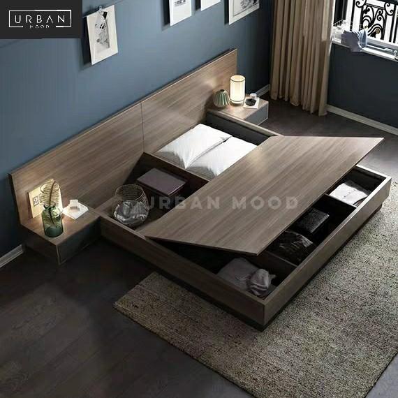 TRENTON Rustic Storage Bedframe