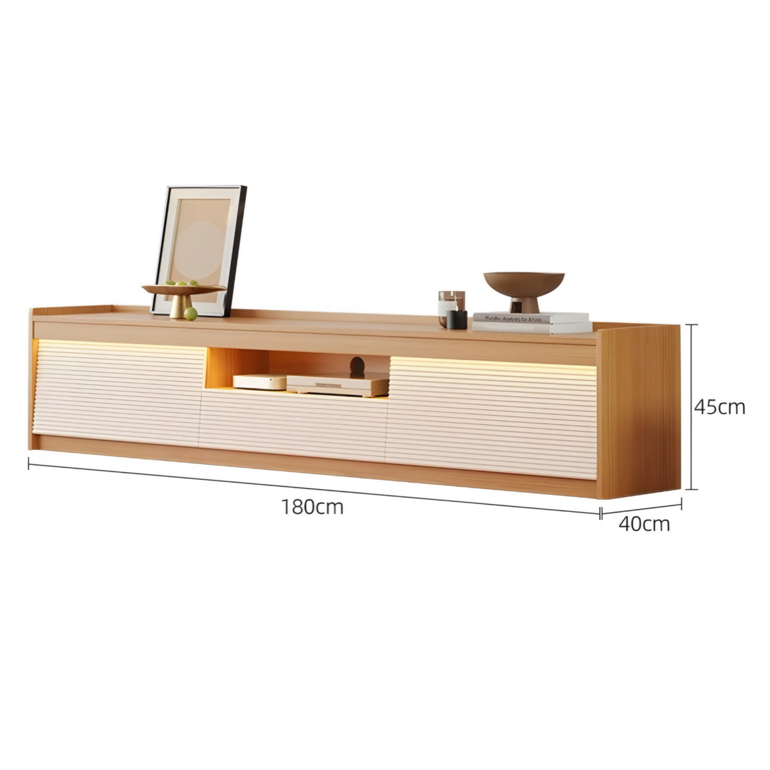 FLUTORA Modern Solid Wood TV Console - Cassa Haus Singapore