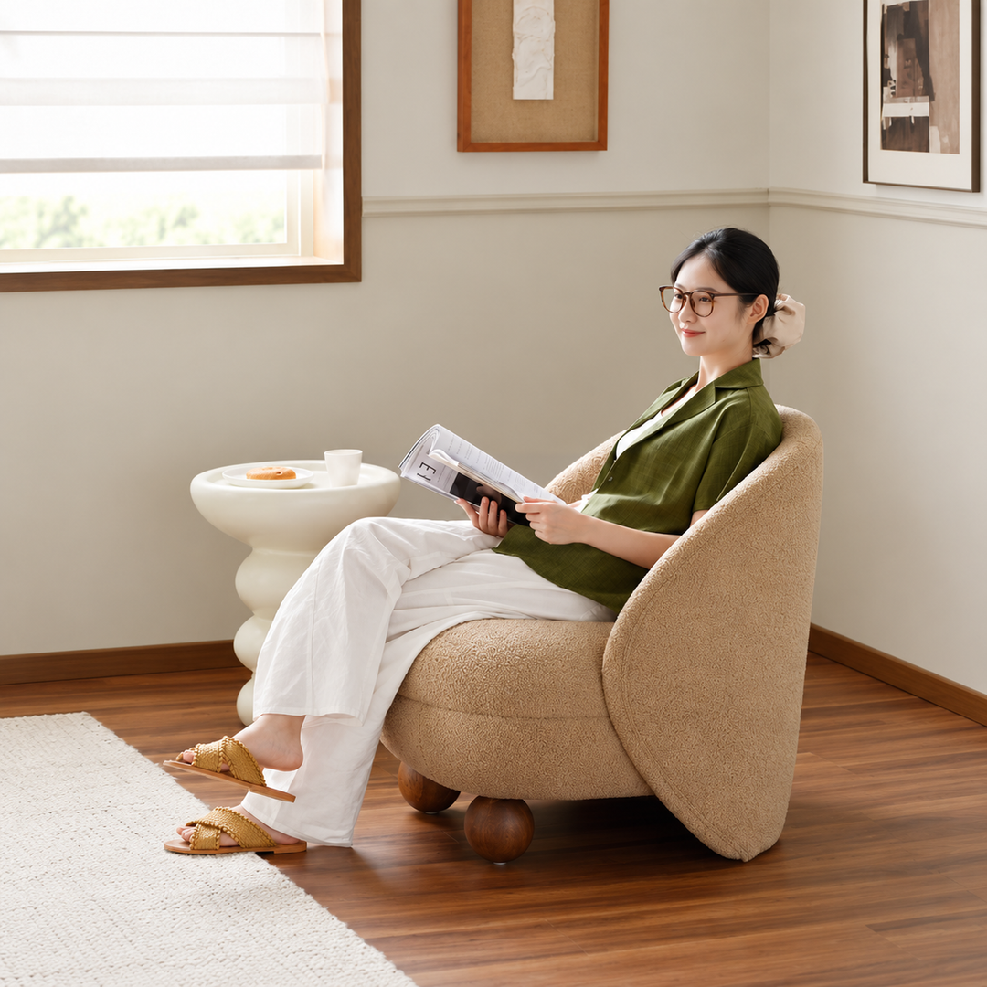 PELAR Modern Boucle Lounge Chair - Urban Mood Singapore