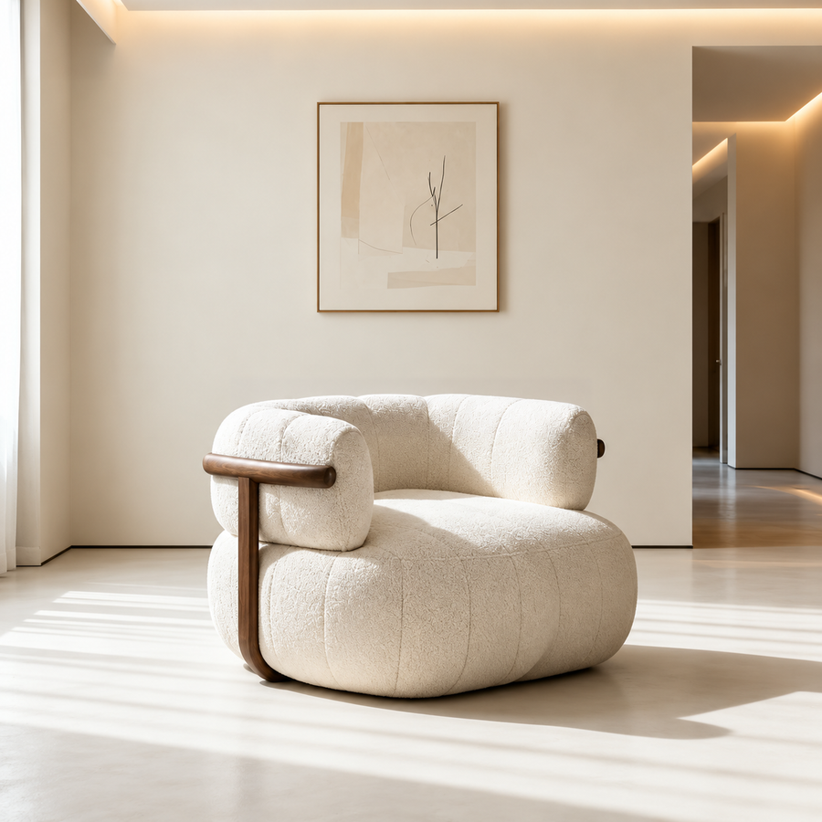 CLAREMONT Modern Boucle Lounge Chair - Urban Mood Singapore