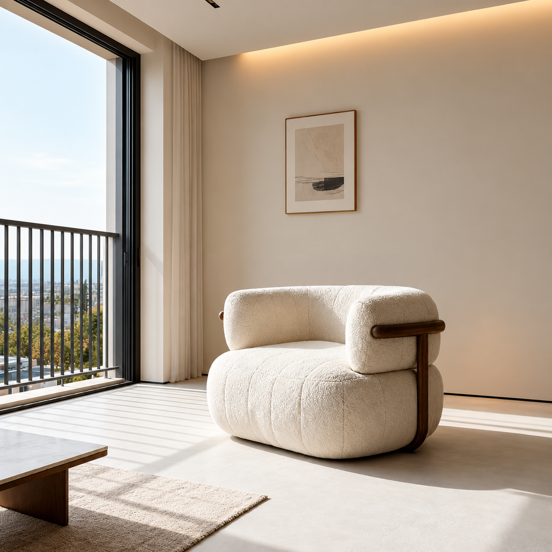 CLAREMONT Modern Boucle Lounge Chair - Urban Mood Singapore