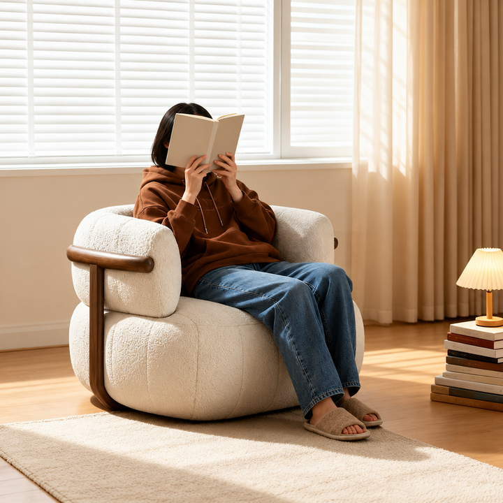 CLAREMONT Modern Boucle Lounge Chair - Urban Mood Singapore