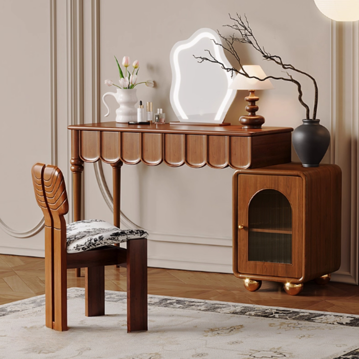 FLEUREN Vintage Solid Wood Dressing Table Set - Cassa Haus Singapore
