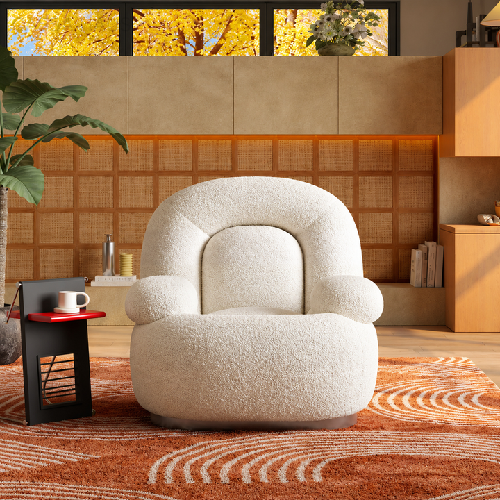 PARVENO Modern Boucle Lounge Chair - Urban Mood Singapore