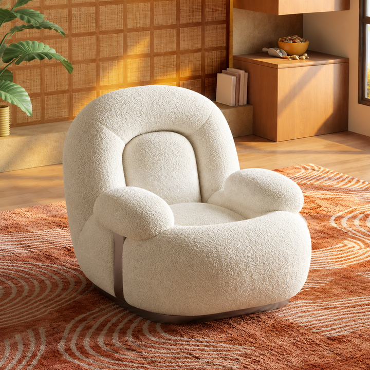 PARVENO Modern Boucle Lounge Chair - Urban Mood Singapore