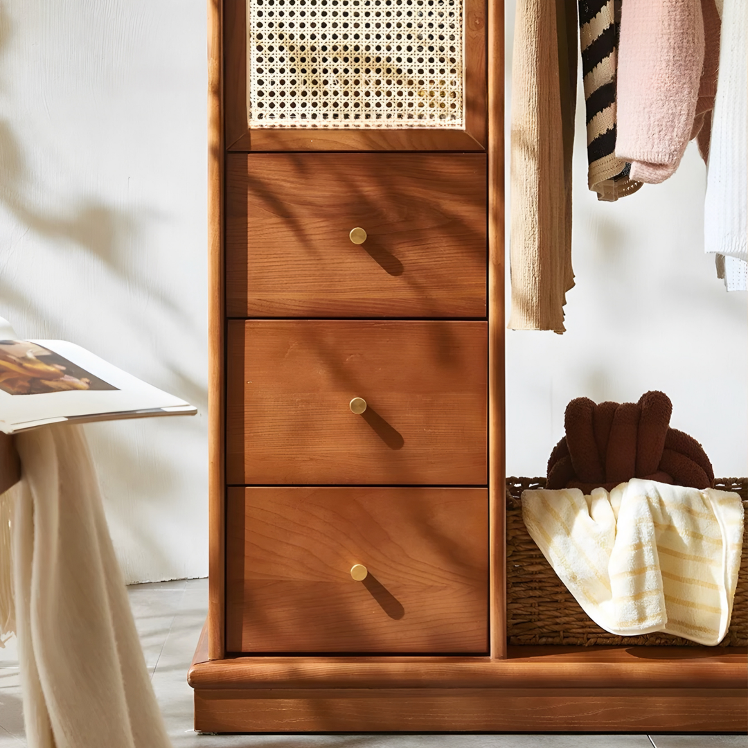 ORVANEL Rattan Open Concept Wardrobe - Cassa Haus Singapore