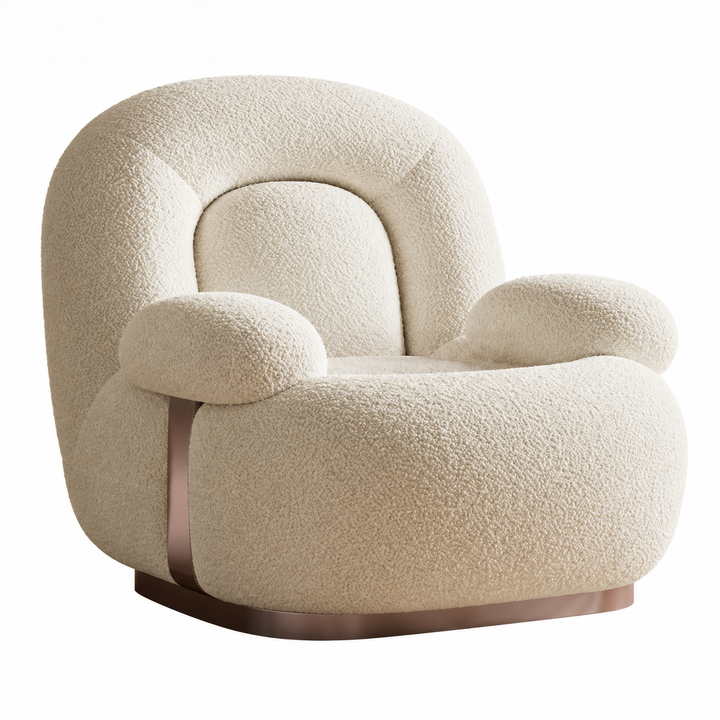 PARVENO Modern Boucle Lounge Chair - Urban Mood Singapore