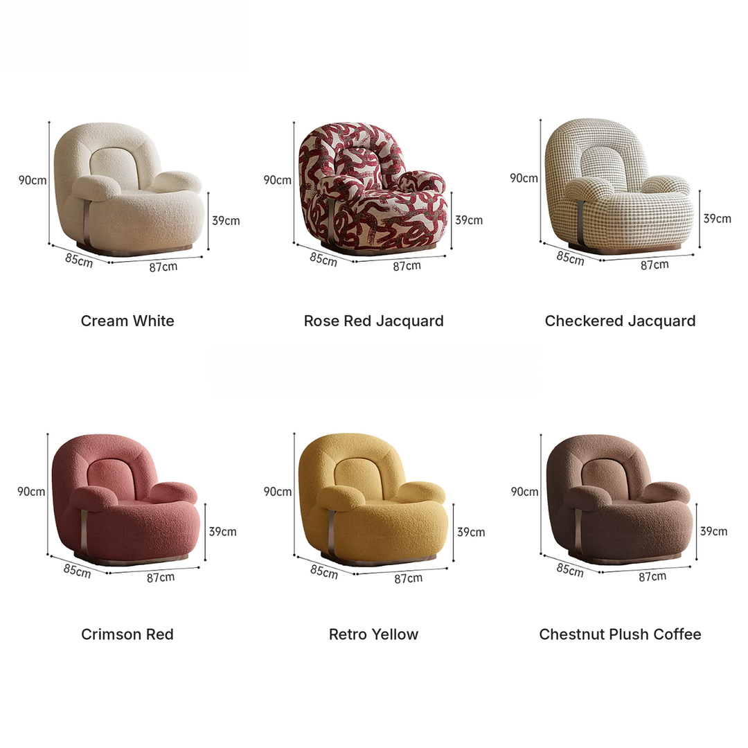 PARVENO Modern Boucle Lounge Chair - Urban Mood Singapore