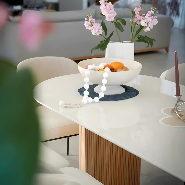 MILKSTONE Oval Sintered Stone Dining Table - Cassa Haus Singapore