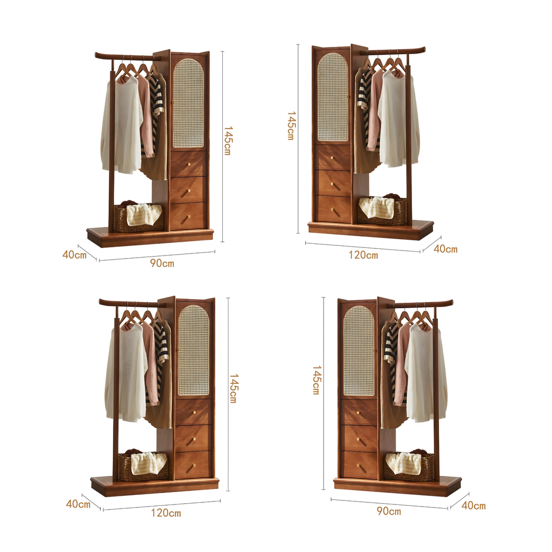 ORVANEL Rattan Open Concept Wardrobe - Cassa Haus Singapore