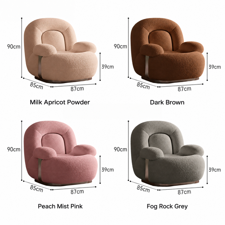 PARVENO Modern Boucle Lounge Chair - Urban Mood Singapore