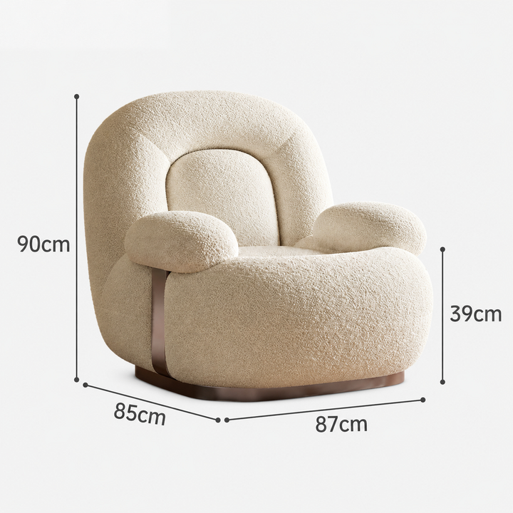 PARVENO Modern Boucle Lounge Chair - Urban Mood Singapore