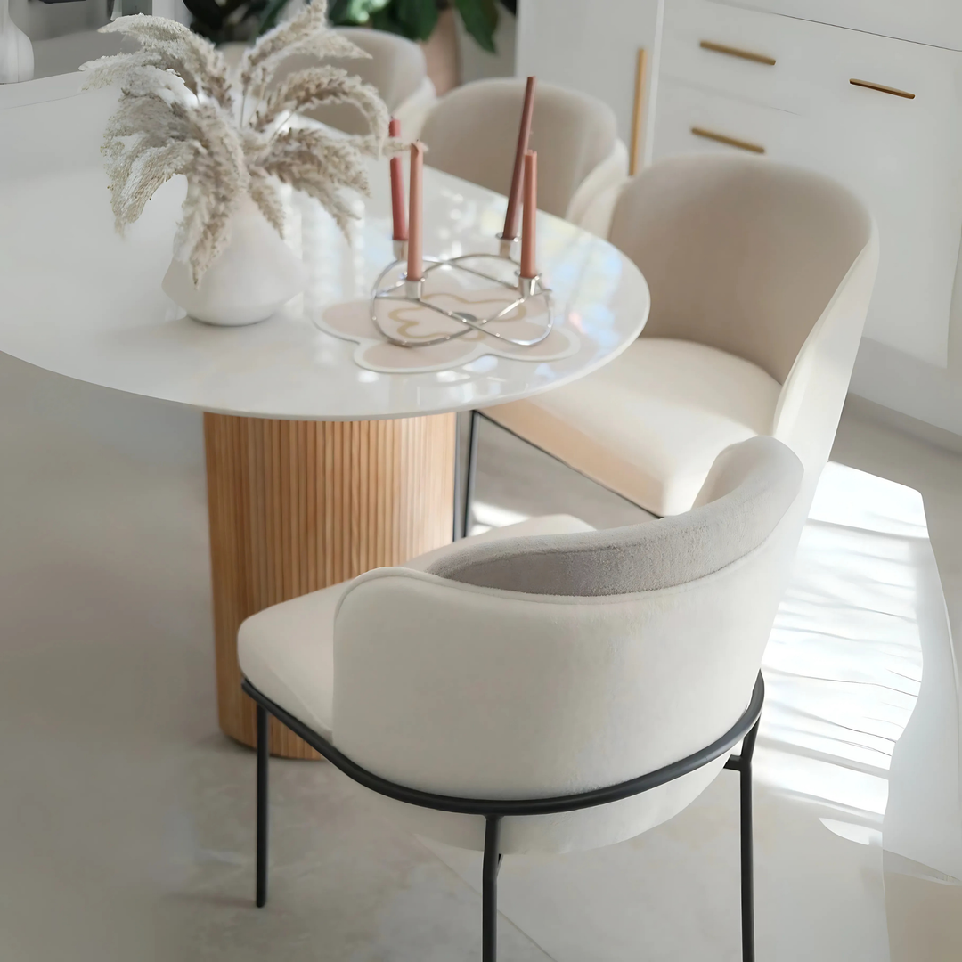 MILKSTONE Oval Sintered Stone Dining Table - Cassa Haus Singapore