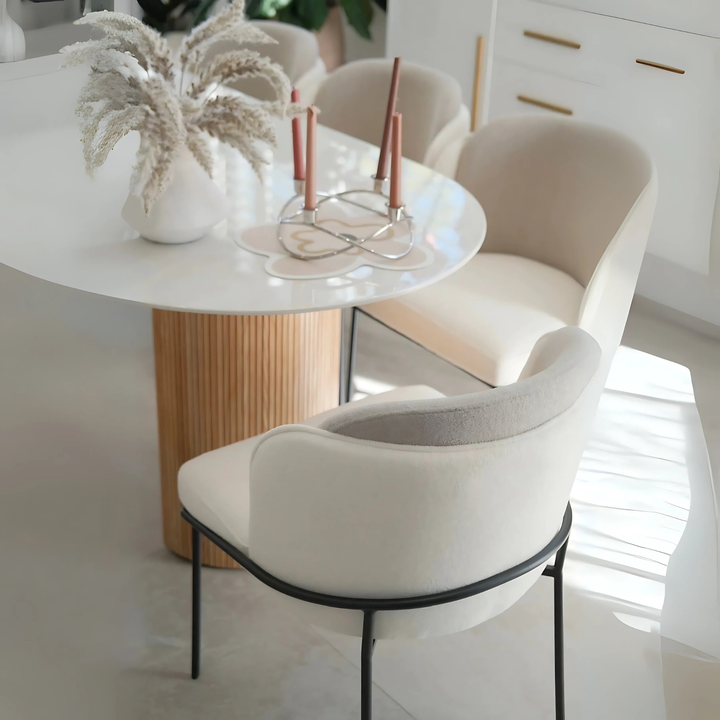 MILKSTONE Oval Sintered Stone Dining Table - Cassa Haus Singapore