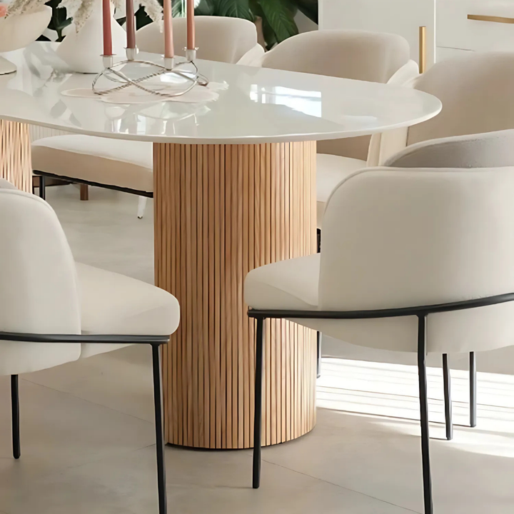 MILKSTONE Oval Sintered Stone Dining Table - Cassa Haus Singapore