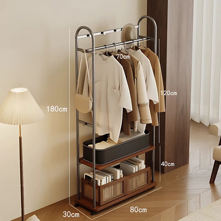 CALIXON Rotating Mirror Open Concept Wardrobe Rack - Cassa Haus Singapore