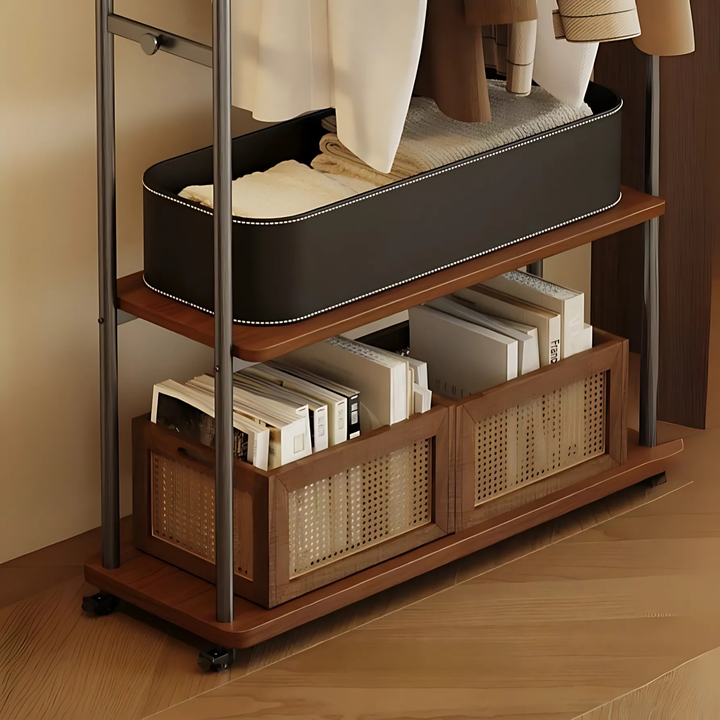 CALIXON Rotating Mirror Open Concept Wardrobe Rack - Cassa Haus Singapore