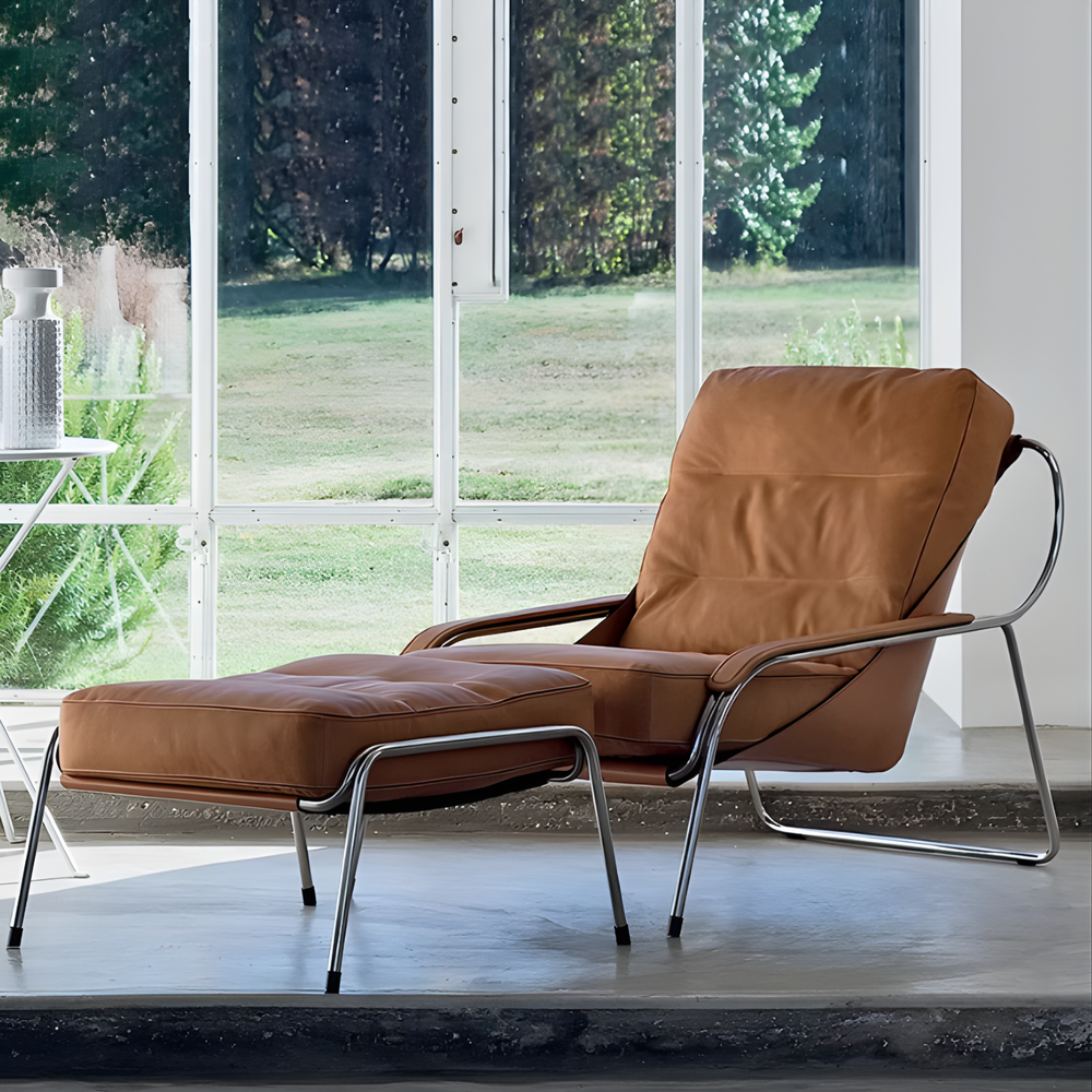 MARBELA Leather Lounge Chair & Ottoman - Urban Mood Singapore