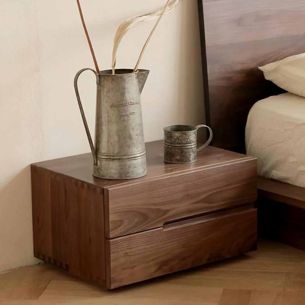 ELEVORA Modern Solid Wood Bedside Table - Urban Mood Singapore