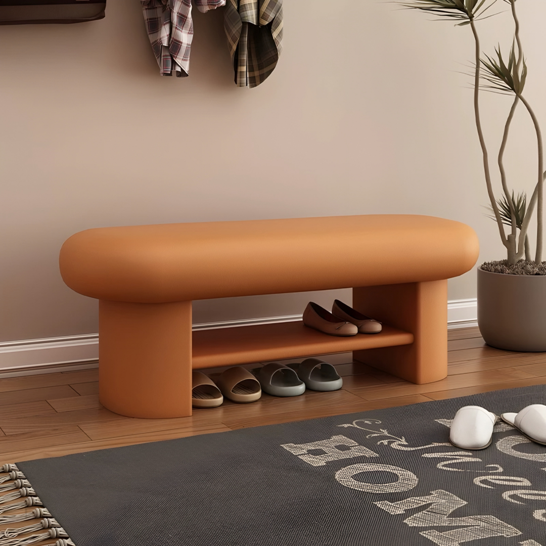 WAVEM Modern Entryway Bench With Shoe Rack - Urban Mood Singapore