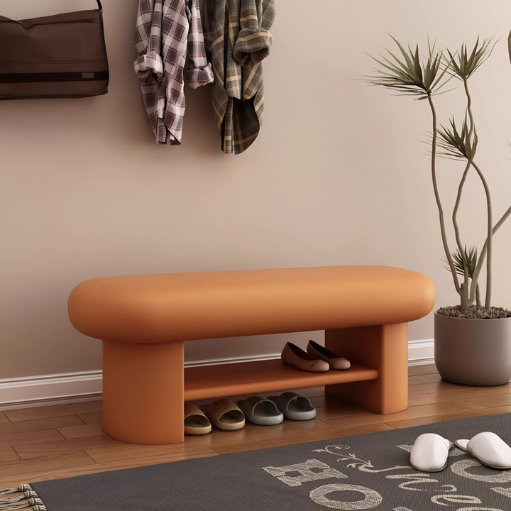 WAVEM Modern Entryway Bench With Shoe Rack - Urban Mood Singapore