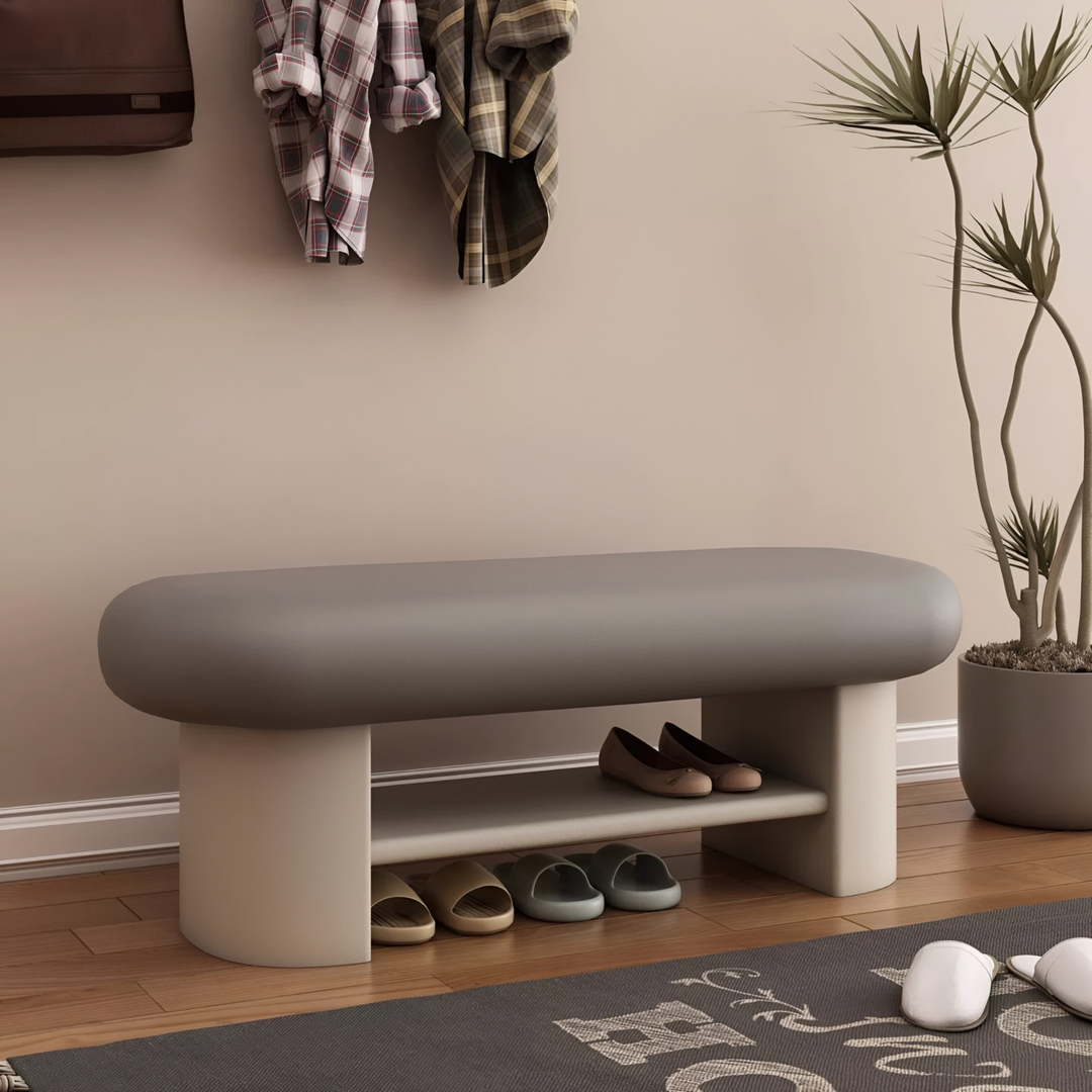 WAVEM Modern Entryway Bench With Shoe Rack - Urban Mood Singapore