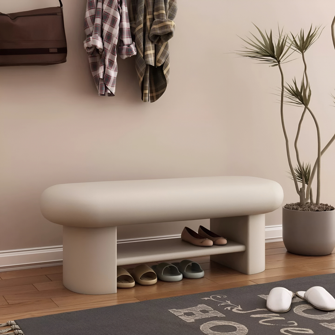 WAVEM Modern Entryway Bench With Shoe Rack - Urban Mood Singapore