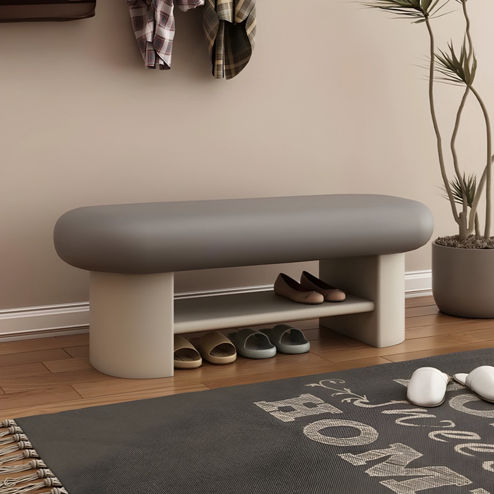 WAVEM Modern Entryway Bench With Shoe Rack - Urban Mood Singapore