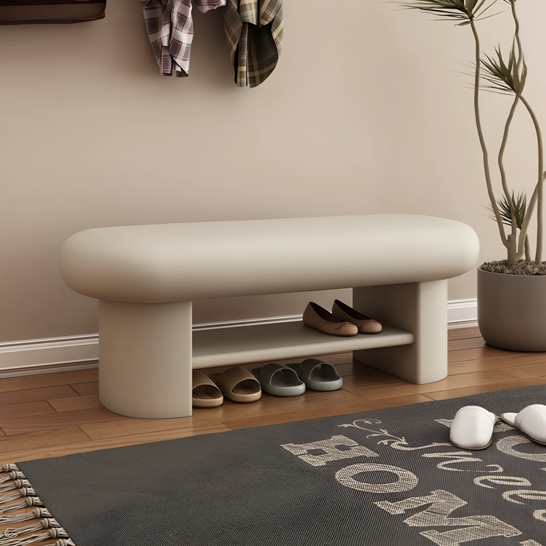 WAVEM Modern Entryway Bench With Shoe Rack - Urban Mood Singapore