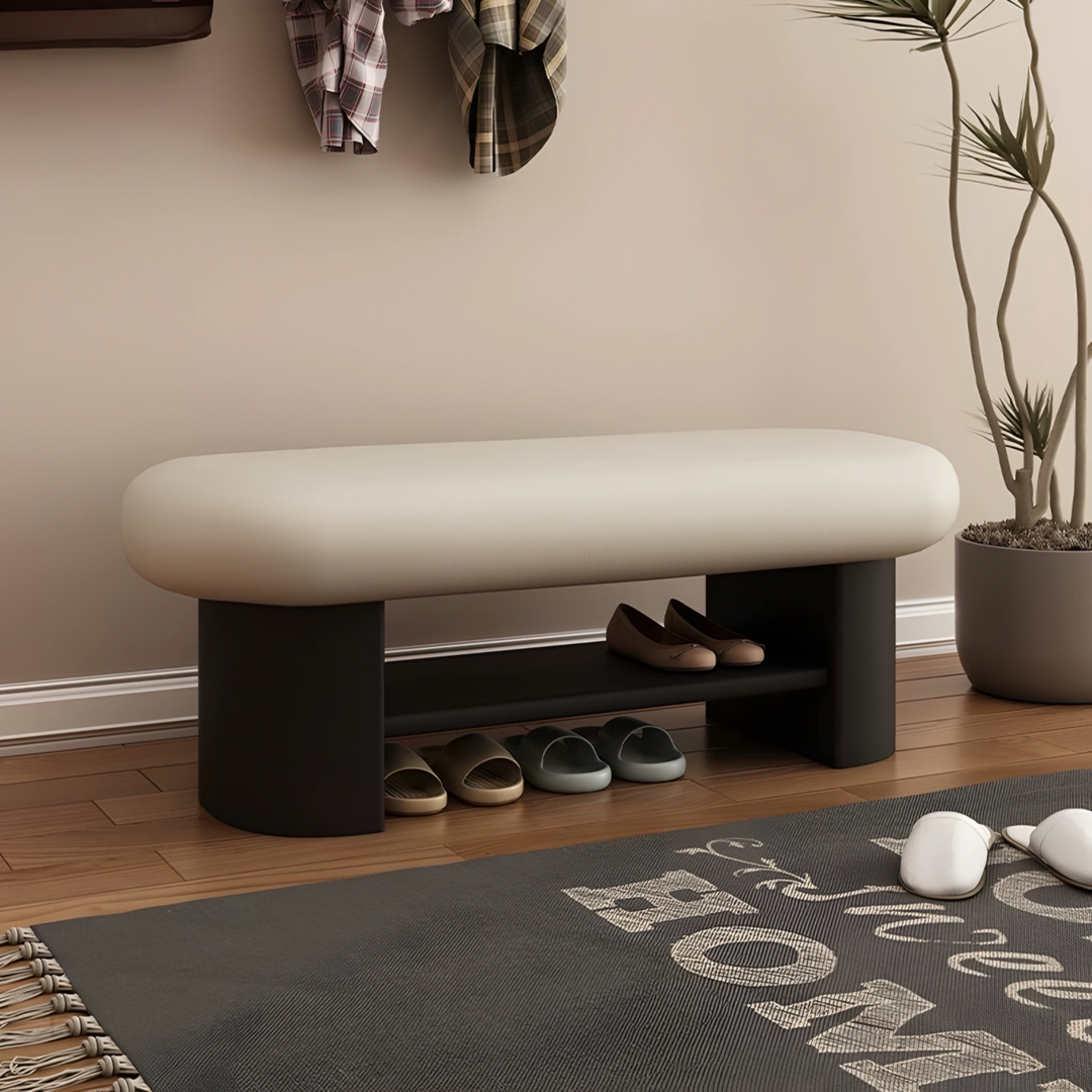 WAVEM Modern Entryway Bench With Shoe Rack - Urban Mood Singapore