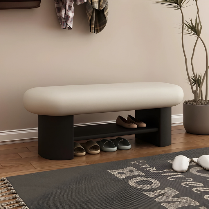 WAVEM Modern Entryway Bench With Shoe Rack - Urban Mood Singapore