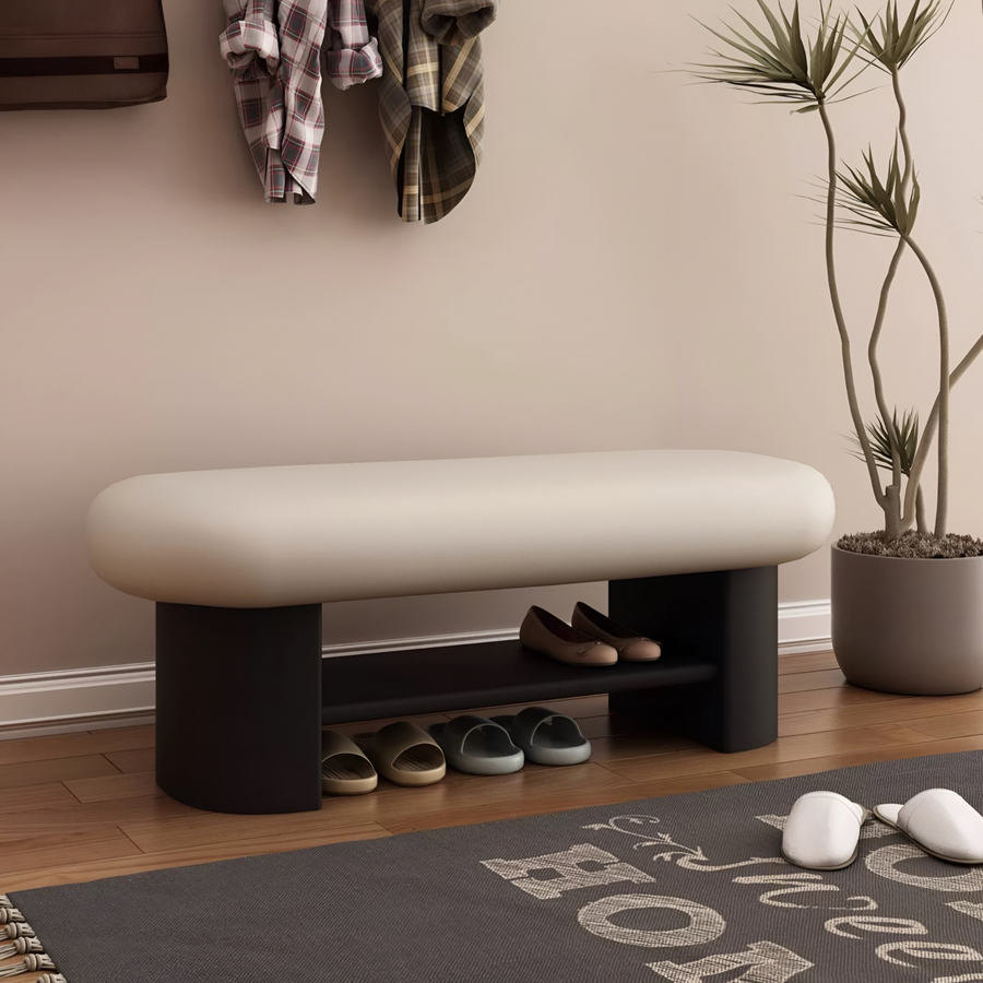 WAVEM Modern Entryway Bench With Shoe Rack - Urban Mood Singapore