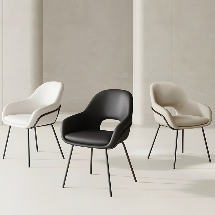 LUCENT Modern Minimalist Leather Dining Chair - Urban Mood Singapore