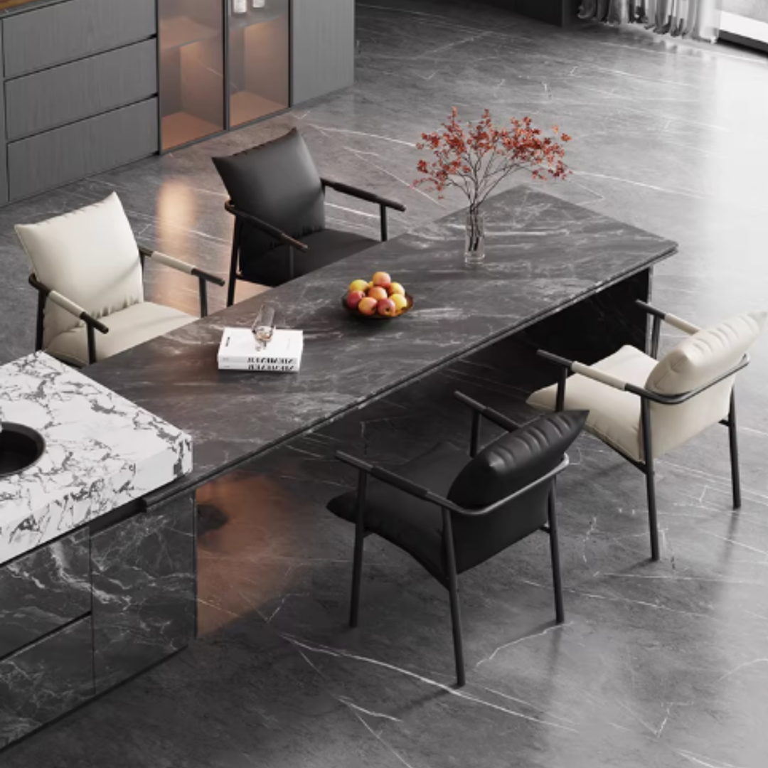 VALENTINE Modern Leather Dining Chair - Cassa Haus Singapore