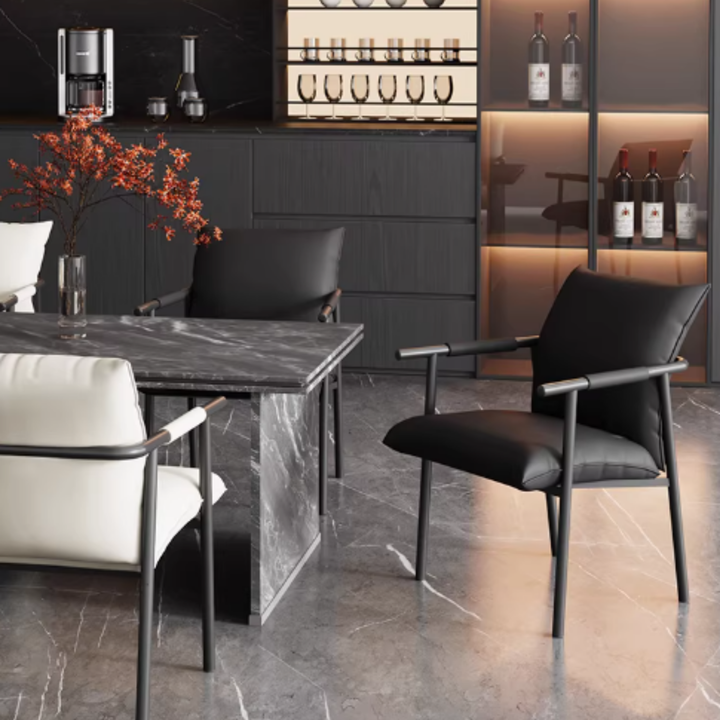 VALENTINE Modern Leather Dining Chair - Cassa Haus Singapore