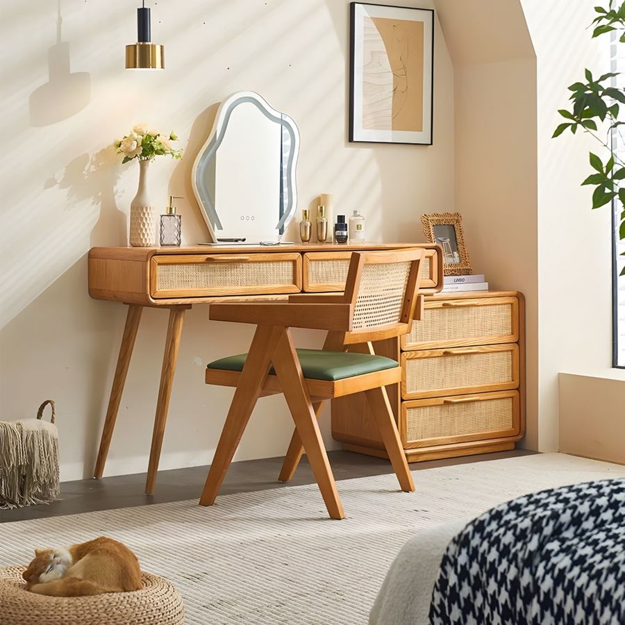 RAVENNE Rustic Solid Wood Vanity Table - Cassa Haus Singapore