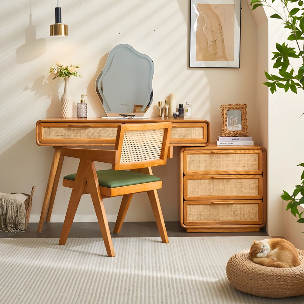 RAVENNE Rustic Solid Wood Vanity Table - Cassa Haus Singapore