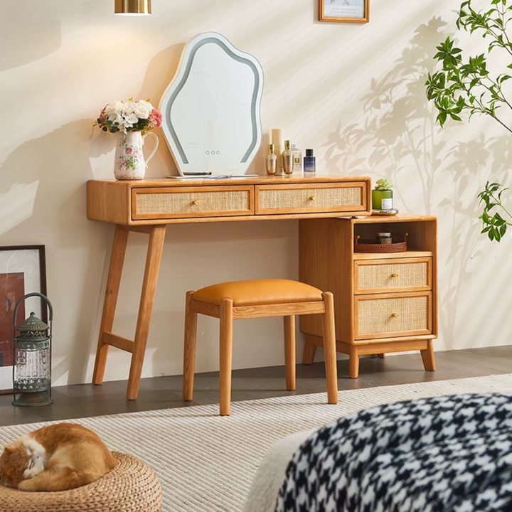 TAVENNE Rustic Solid Wood Vanity Table - Cassa Haus Singapore