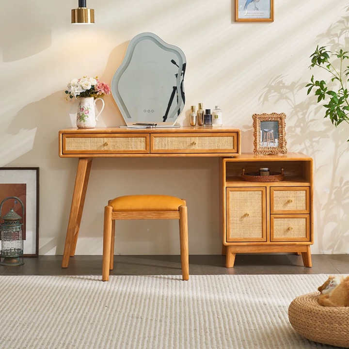 TAVENNE Rustic Solid Wood Vanity Table - Cassa Haus Singapore