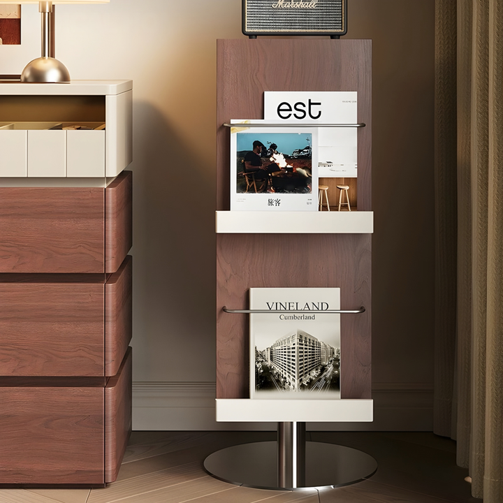 MERIDIAN Modern Rotating Solid Wood Display Bookshelf - Cassa Haus Singapore