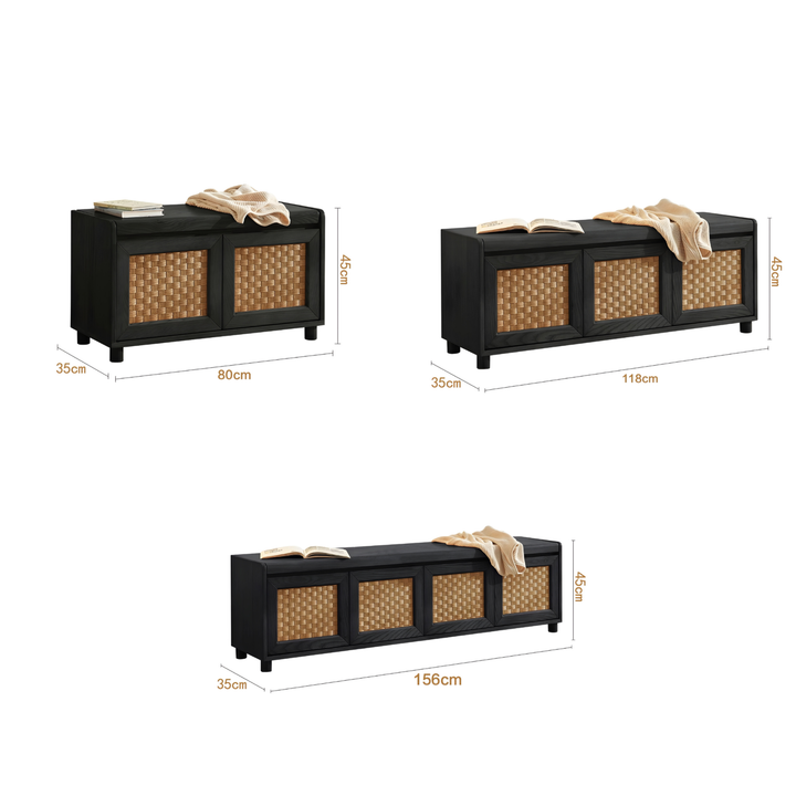 VAREMONT Rustic Solid Wood Storage Bench - Cassa Haus Singapore