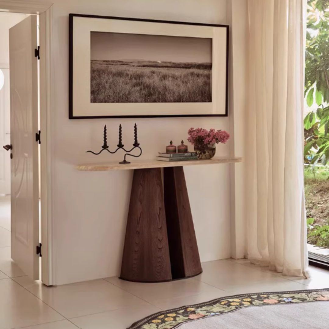 TERRANO Modern Travertine Console Table - Cassa Haus Singapore