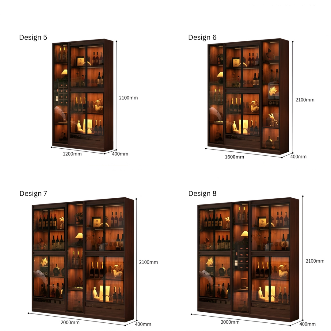 MONTIVO Rustic Wine Display Cabinet - Cassa Haus Singapore