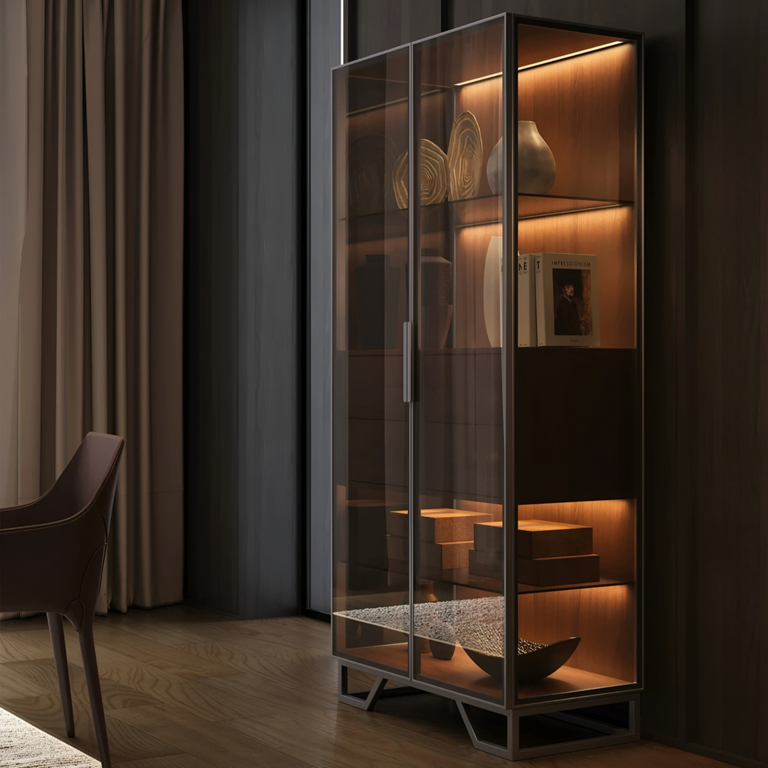VITRIEL Modern Glass Display Cabinet - Cassa Haus Singapore