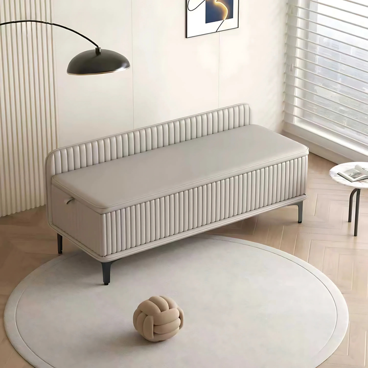 VELMOR Modern Leather Storage Bench - Cassa Haus Singapore