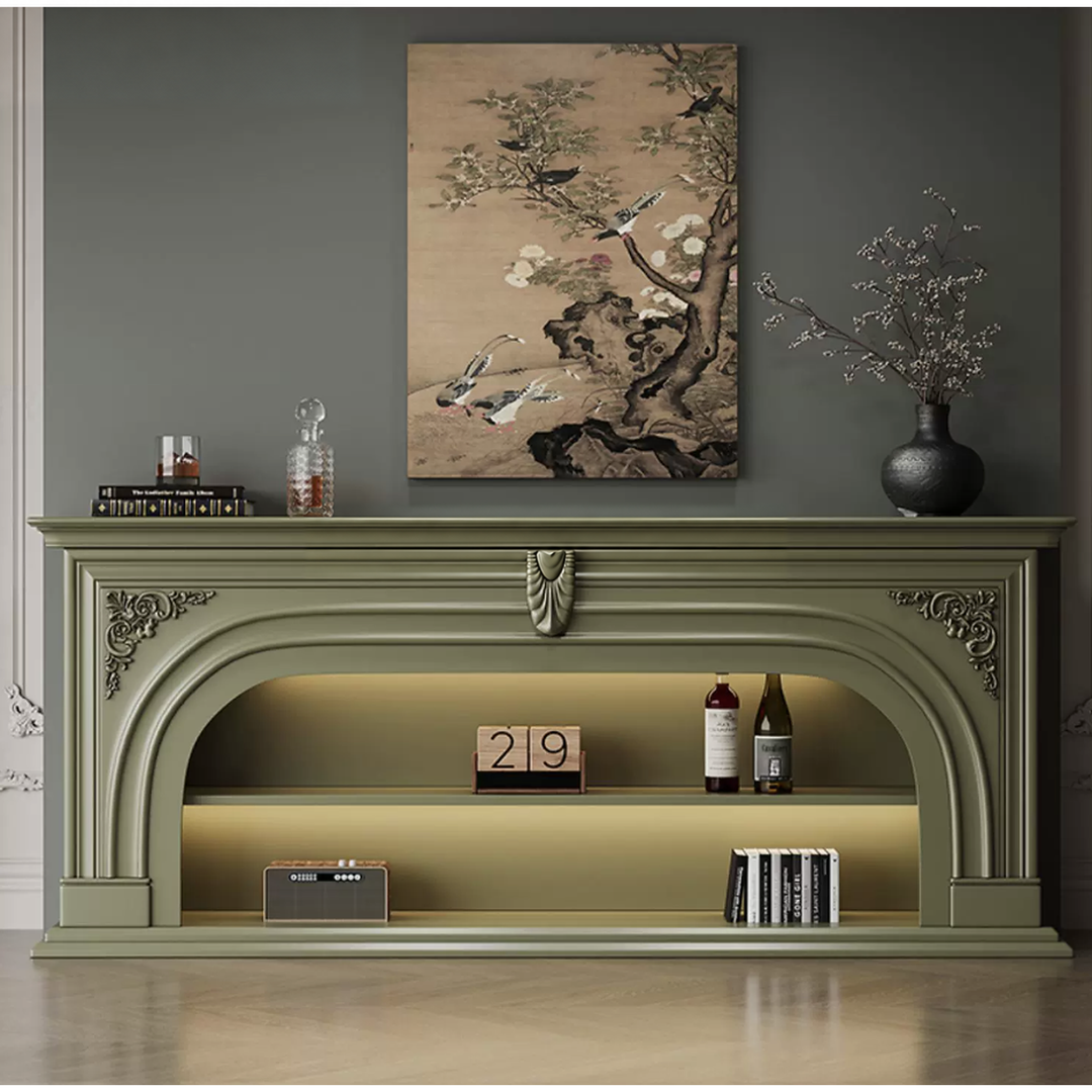 EVANNI Modern Solid Wood Arch Mantel Console Shelf - Urban Mood Singapore