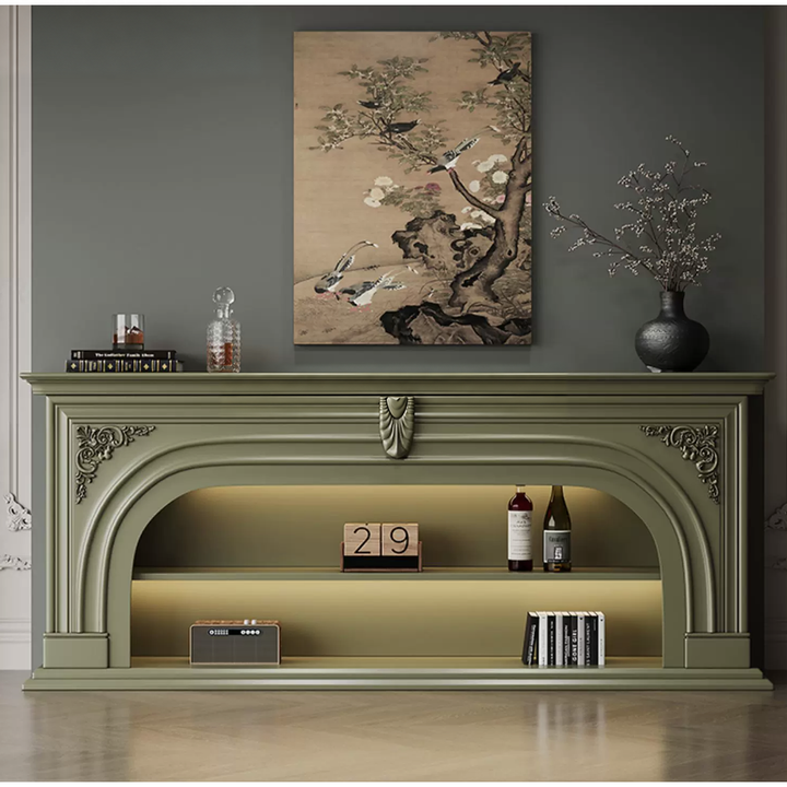 EVANNI Modern Solid Wood Arch Mantel Console Shelf - Urban Mood Singapore
